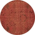 thumbnail image 1 of Ahgly Company Indoor Round Abstract Brown Modern Area Rugs, 6' Round, 1 of 4