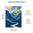 thumbnail image 2 of Nawypu   Framed Wall Art Wilderness Illustrations Nature Scenery Painting Shining Sun over Blue Mountains and Bright Moon in the Silent Night Abstract Canvas Modern Artwork for office,, 2 of 5