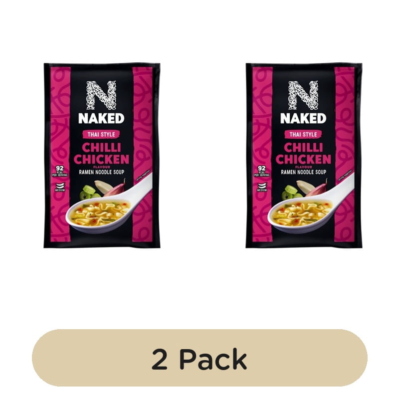 Naked Noodle Ramen Thai Chilli Chicken Soup 25g, British Import (Pack of 2)