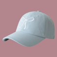 thumbnail image 2 of Womens Bow Baseball Cap Soft Top Sweet Romantic Pink Hat Adjustable For Casual Running Workouts Blue One Size, 2 of 3