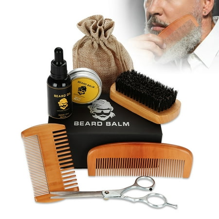 Anauto Beard Balm Set , Mustache Care Set,Bread Oil Balm Beard Shaping Mustache Growing Moisturizing Smoothing Beard Care Set for Men