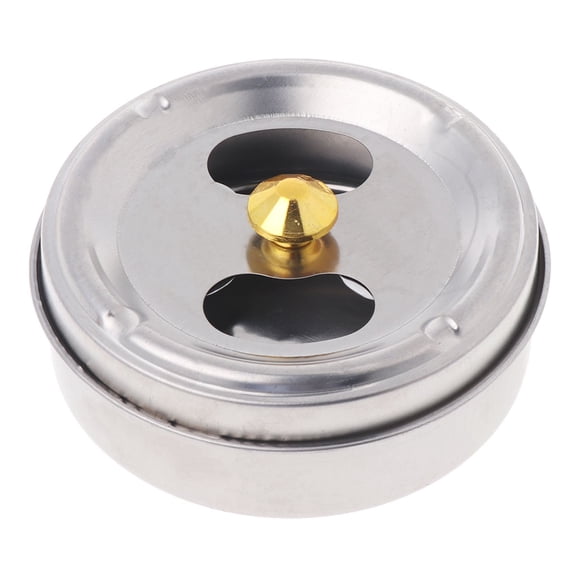 Stainless Steel Round Revolving Ashtray Rotation Enclosed Lid Hotel Home Gadgets