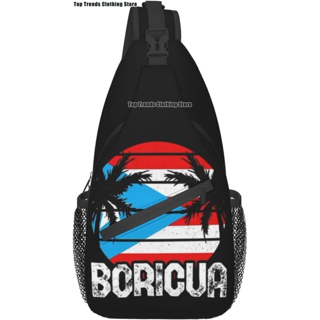 Puerto Rico Rican Flag Sling bag/Crossbody Backpack/Puerto Rican Shoulder Bag for Travel Hiking Cycling Camping Work