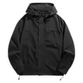 thumbnail image 2 of Maoxin Mens Jacket Men's Casual Loose Fitting Long Sleeved Zippered Hooded Jacket Jackets for Men , Black , XL, 2 of 5