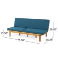 thumbnail image 6 of GDF Studio Riebe Outdoor Acacia Wood Convertible Daybed with Cushion, Teak and Dark Teal, 6 of 7