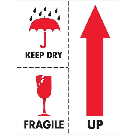 UPC: 0848109012018 | Tape Logic Labels Keep Dry Fragile 3 x 4 Red/White/Black 500/Roll DL2152