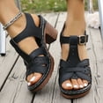 thumbnail image 5 of Mepaouo Wedges Sandals for Women 2025 Open Toe Cutout Slip on Summer Beach Mules Casual Shoes Black 8.5, 5 of 8