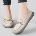 thumbnail image 4 of Women's Casual Loafers Slip On Leather Shoes Lightweight Casual Walking Shoes Female Moccasins Classic Penny Loafer Flats Boat Shoes, 4 of 11