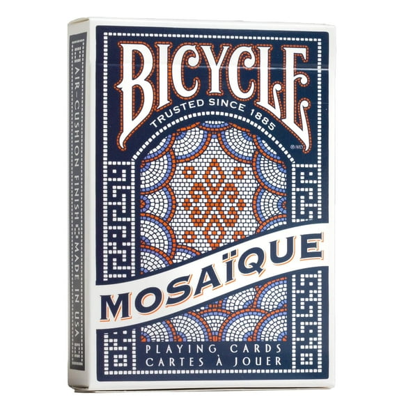 Bicycle Mosaique Playing Cards Blue Colour Pack Of 1 For Adult - Classic Air-Cushion Finish For Ease Of Shuffling | With Much Better Look | Use For Party & Game | Playing Cards