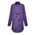 thumbnail image 5 of TQWQT Turtle Necks Tops for Women Long Sleeve Color Block Printed Curved Hem Graphic Tee Plus Size Turtleneck Loose Fit T-Shirts Fall Shirts Purple 3XL, 5 of 5