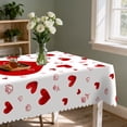 thumbnail image 5 of Langever Red Heart & “Love ”Print Valentine's Tablecloth 55"x70" - Waterproof Rectangle Dining Tablecloth with Rose Pattern, 5 of 5