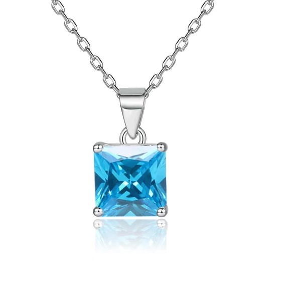LINXIQIN Colored Gem Pendant Women's 18K Gold Plated Moissanite Necklace