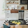 thumbnail image 4 of Summer Farmhouse Fruit Lemon Black and White Plaid Kitchen Mat Rug 1 PCS Runner Rug Anti-Fatigue Comfort Memory Foam Standing Mat Non-Slip Floor Door Mat for Bathroom Bedroom 18x47in, 4 of 6