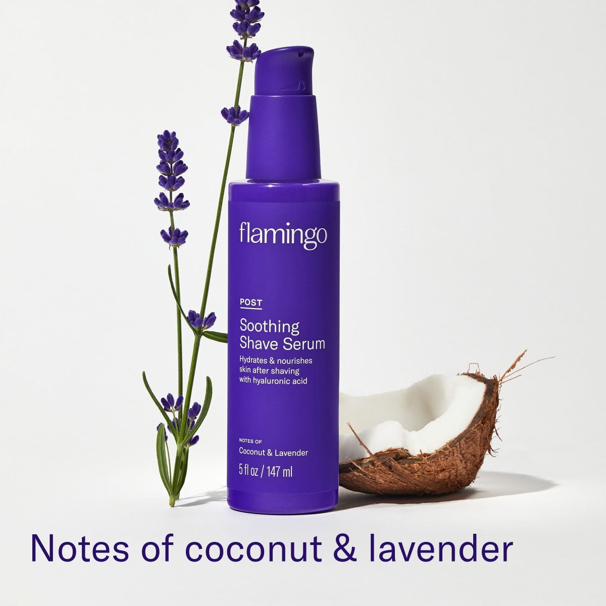 Flamingo Women's Post-Shave Soothing Body Serum, Coconut and Lavender, 5 oz