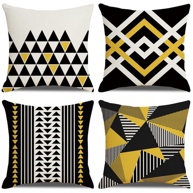 Juego de 4 piezas Fundas de cojines 45X45cm Funda de almohada moderna decorativa Sofá Decoración del hogar (*sin almohada*) TUNC Sencillez