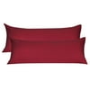 Unique Bargains 2 Pack Microfiber Body Pillow Covers Wine 20"x60"