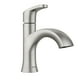 thumbnail image 1 of Grifo para lavabo de baño Moen Karis, níquel cepillado, con placa de cubierta, 1 of 8