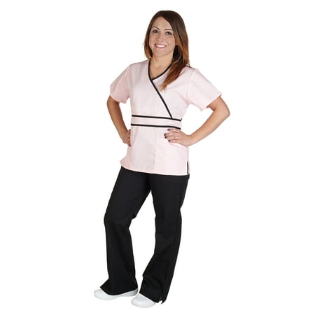 - M&M Scrubs Women's Contrast Mock Wrap Scrub Set, Style 1091