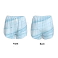 thumbnail image 5 of Picia Light Blue Marble Pattern Women's 2 in 1 Athletic Running Shorts High Waisted Workout Casual Gym Sweat Shorts with Comfy Liner Zipper Pockets-X-Large, 5 of 9