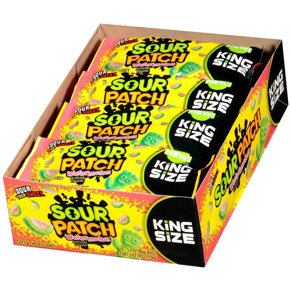 Sour Patch Kids Watermelon Soft and Chewy Candy, 3.4 Ounce -- 144 per Case.