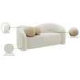 thumbnail image 2 of Meridian Furniture Kali Cream Faux Shearling Teddy Fabric Loveseat, 2 of 15