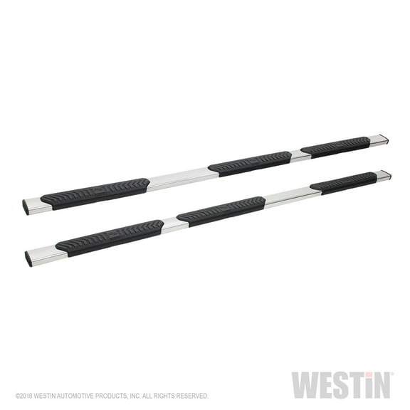 Westin 28-534580 R5 Modular Wheel-to-Wheel Nerf Step Bar; 5 in. Stainless Steel; Incl. Hardware; No Drilling Required; Fits select: 2007-2019 CHEVROLET SILVERADO, 2007-2010 GMC SIERRA