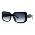 thumbnail image 5 of Womens Classy 90s Styling Chic Rectangle Designer Fashion Plastic Sunglasses Black - Smoke, 5 of 8