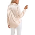 thumbnail image 3 of Innerwin Shirts Long Sleeve Ladies Tunic Tops Office Button Down Soft Blouse Champagne M, 3 of 4