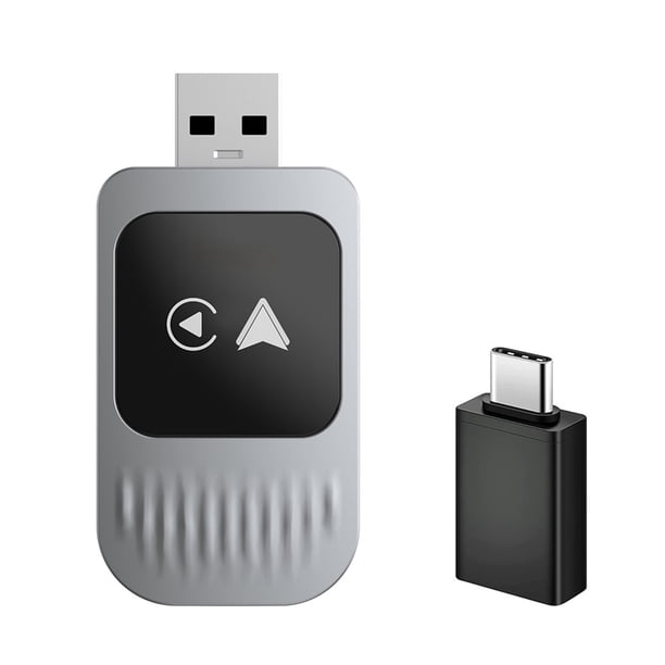 Adaptador Inalámbrico 2 en 1 para CarPlay para Android AUTO con WiFi y Bluetooth. Compatible con CarPlay Inalámbrico y Adaptador USB-C.