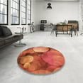 thumbnail image 3 of Ahgly Company Indoor Round Patterned Bright Orange Area Rugs, 8' Round, 3 of 6