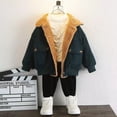 thumbnail image 1 of Abrigo de pana para niños, estilo occidental, chaqueta gruesa de moda para bebés, abrigo de invierno con forro polar y acolchado de algodón para niños, 1 of 6
