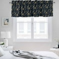 thumbnail image 3 of 2 Pack Gold Gradient Valance for Window Floral Leaves Black Kitchen Valance Rod Pocket Short Curtain Topper Decorative Window Treatment for Living Room Bedroom 42"x18", 3 of 8