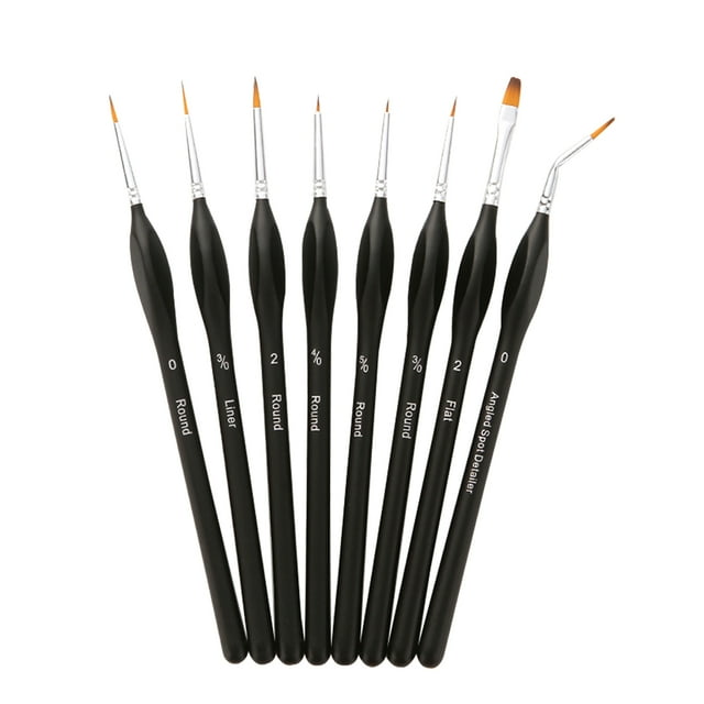 Juego de 8 pinceles de pintura de detalle profesional en miniatura, finos y pequeños, pinceles para Tomshoo Cepillo de pintura