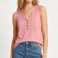 thumbnail image 5 of Admvng Women's Tank Tops V-Neck Button Stretch Sleeveless Everyday Blouses, 5 of 5