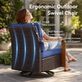 thumbnail image 4 of Unnifurnzi Outdoor Swivel Rocker Patio Chairs Set of 2-All Weather Wicker Swivel Patio Chairs Outdoor Chairs for Deck Porch Poolside Balcony-Brown/Blue, 4 of 7