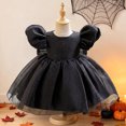 thumbnail image 6 of Likimi Baby Infant Girls Halloween Dress Puff Sleeve Solid Color Crew Neck Dresses For Girls Party Casual Clothes Size 18-24 Months, 6 of 9