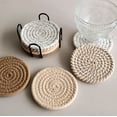 thumbnail image 4 of ZZkhGO Woven Coasters Set, 8-Piece Absorbent Drink Coasters, Natural Rope Cup Coasters with Heat Protection up to 210°F for Home Office Kitchen Table, 4 of 5