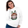 thumbnail image 5 of Irish Cat Lover St Patricks Day Women Crewneck Sweatshirt Brisco Brands M, 5 of 6
