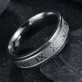 thumbnail image 3 of Xinyolin Wide Roman Numeral Men Ring Stainless Steel Simple - Smooth Finger Ring Fashion Jewelry, 3 of 7