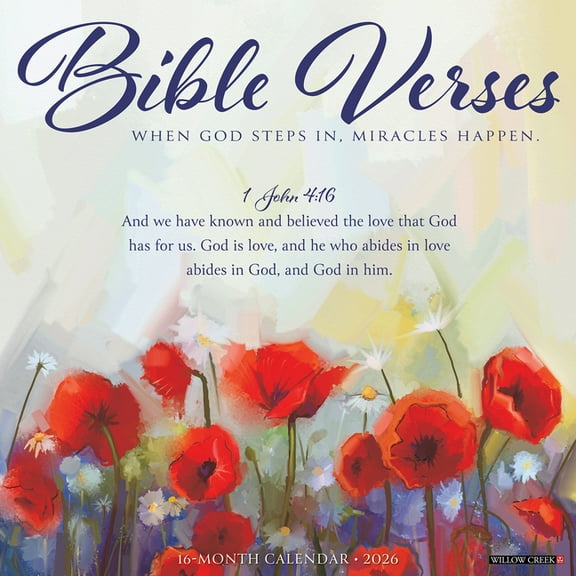 Bible Verses 2026 Wall Calendar, (Paperback)