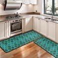 thumbnail image 3 of Kitchen Rugs Sets Of 2,Teal Gold Checkerboard Checkered Pattern Anti Fatigue Kitchen Mat Rugs Non Slip Washable,Decorative Kitchen Floor Mats for Kitchen,Sink,Laundry,17"x47"+17"x47", 3 of 5