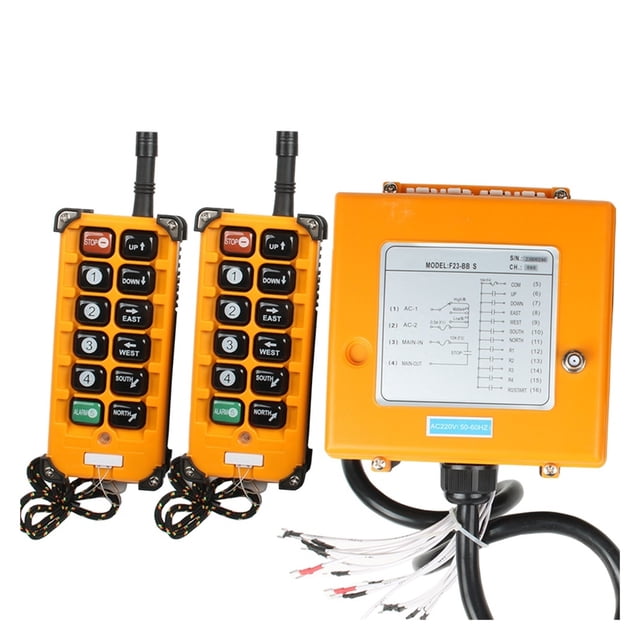 Industrial Wireless Radio Remote Controller Switch 1 Receiver+ 2 Transmitters Control Hoist Crane Control Lift Crane ,Stability