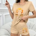 thumbnail image 6 of FDGIU Women's Halloween Pajama Set 2025 - Spooky Graphic Print 2-Piece Lounge Wear, Cute Short Sleeve Top & Elastic Waist Shorts, Soft Lightweight Sleepwear, 6 of 7