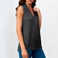 thumbnail image 6 of Levmjia Women Tank Tops Casual Satin Sleeveless V Neck Button Top Fashion Solid Color Blouse Loose Fit Work Daily Wear Spring Summer, 6 of 7