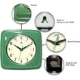 thumbnail image 2 of Infinity Instruments 9.25 " Green Retro Square Plastic Analog Wall Clock, 2 of 6