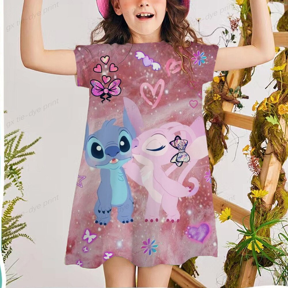 Vestidos de verano para ninas de 2 a 12 anos ropa con estampado de punto de Disney para ninos ropa de manga corta para fiesta regalo de cumpleanos vestidos para bebes 3T Gao Jinjia LED Walmart en line...