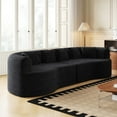 thumbnail image 4 of 106" Oversized Sectional Sofa,Modern Chenille Memory Foam Sofa Cloud Sofa with Deep Seat & 6 Pillows for Living Room,Black, 4 of 7