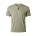 thumbnail image 6 of PNTUTB Summer Tops for Men Button-Down V-Neck T-Shirt Solid-Color Casual Loose Comfortable Breathable Versatile Short-Sleeve T-Shirts, 6 of 7