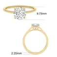 thumbnail image 5 of 14K Yellow Gold Round Cut Lab Grown Diamond Basket Split Shank Solitaire Engagement Ring - 3 Carat (Ring Size: 9), 5 of 5