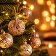 thumbnail image 5 of CuiLiyq 12Pcs Christmas Balls Ornaments, 1.6 Inch Hanging Balls, Shatterproof Plastic Decorative Hanging Ornaments, Baubles for Xmas Tree Party Wreath Decoration (Khaki), 5 of 5